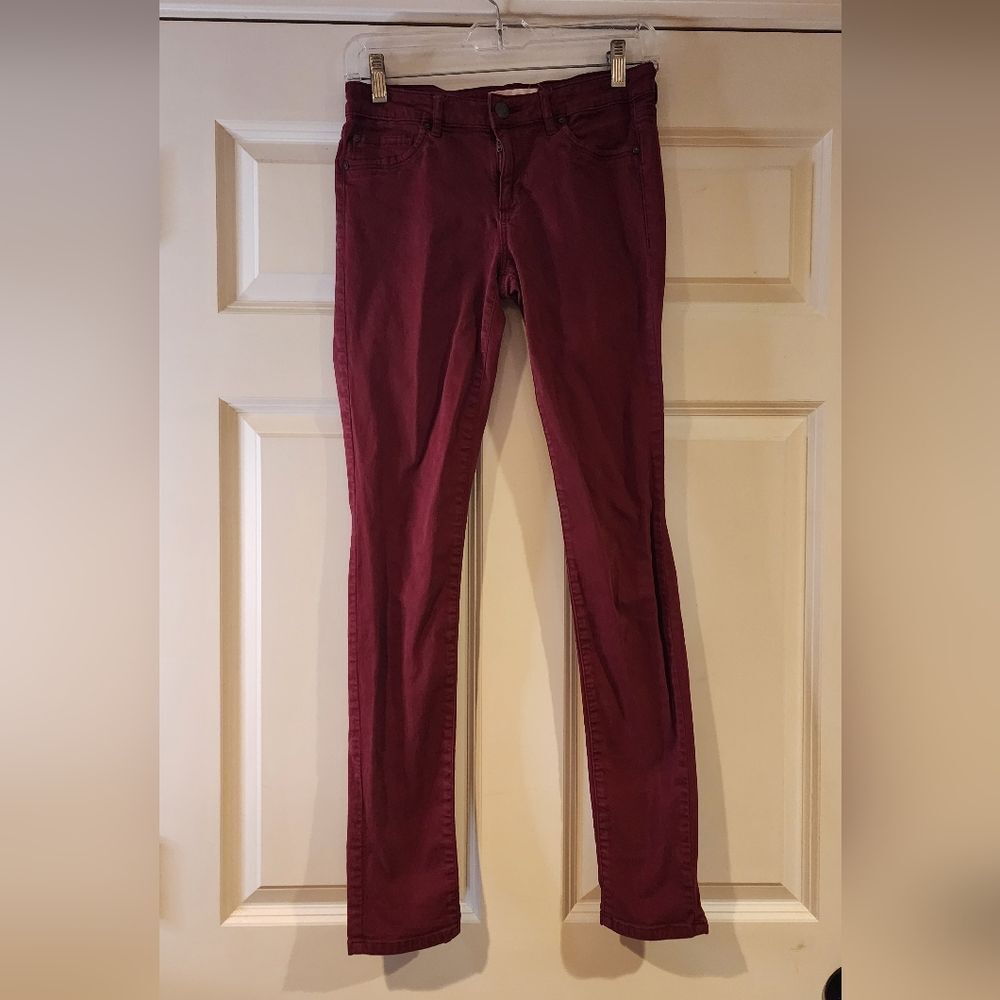 Garage burgundy high waist skinny jegging size 3